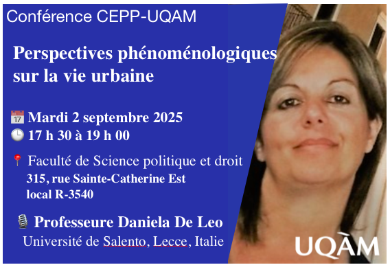 Conférence publique | Perspectives phénoménologiques sur la vie urbaine